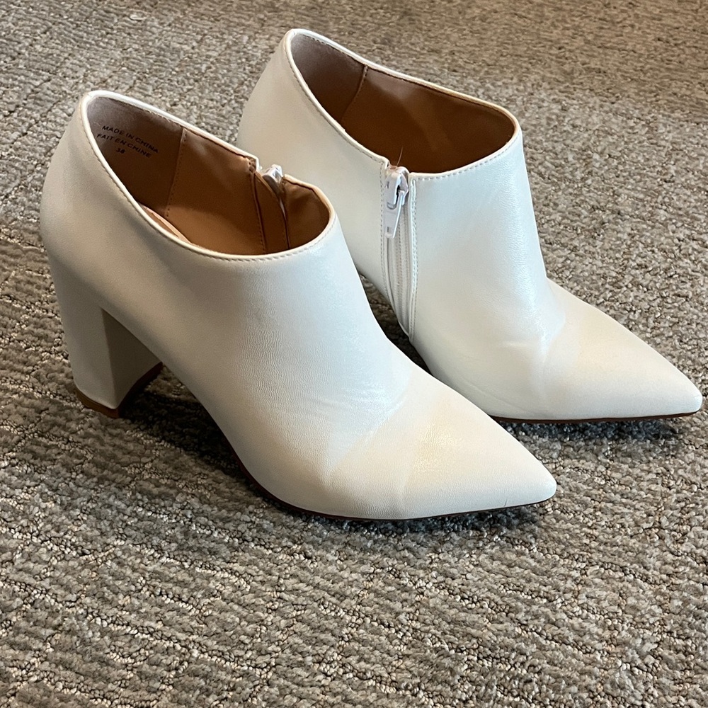 Dynamite White Heeled Ankle Boots